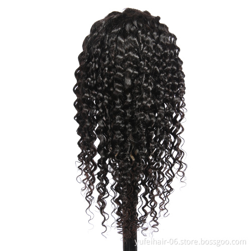 Preplucked kinky Curly 360 Lace Front Human Hair Wigs,Full Lace Peruvian Virgin Curly Frontal Wigs For Black Women Wave